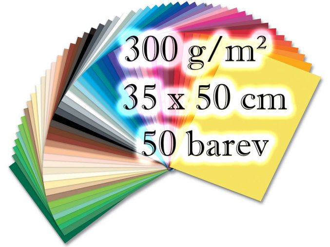 Folia - Barevný fotokarton - 300 g/m2, 50 barev, 35 x 50 cm