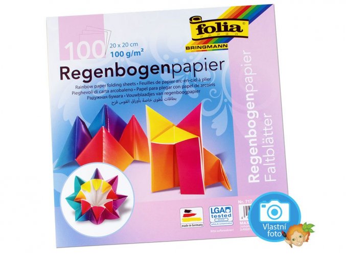 Folia 717 - Duhove origami papiry 20x20 cm, nabizi Mydlifik.cz