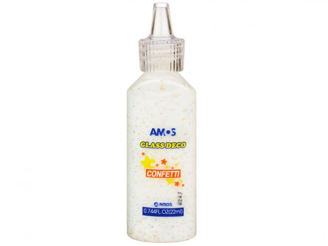 AMOS 1532 - Slupovací barva s konfetami - bílá, 22 ml