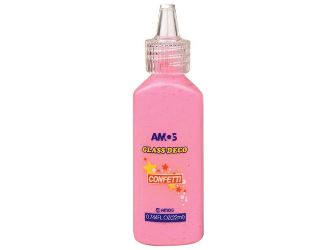 AMOS 1532 - Slupovací barva s konfetami - růžová, 22 ml