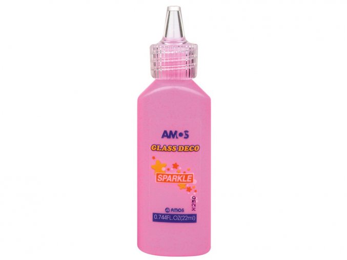 AMOS 1560 - Slupovací barva se třpytkami - růžová, 22 ml