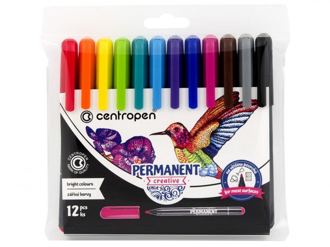 Centropen 2896 - Souprava popisovačů Permanent Creative - 12 barev