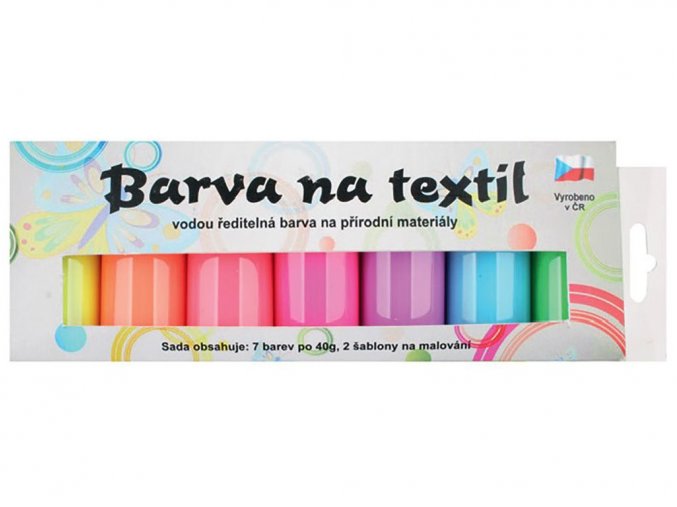 Anděl 6106 - Barvy na světlý textil, svítící ve tmě, 7x15 g + šablony