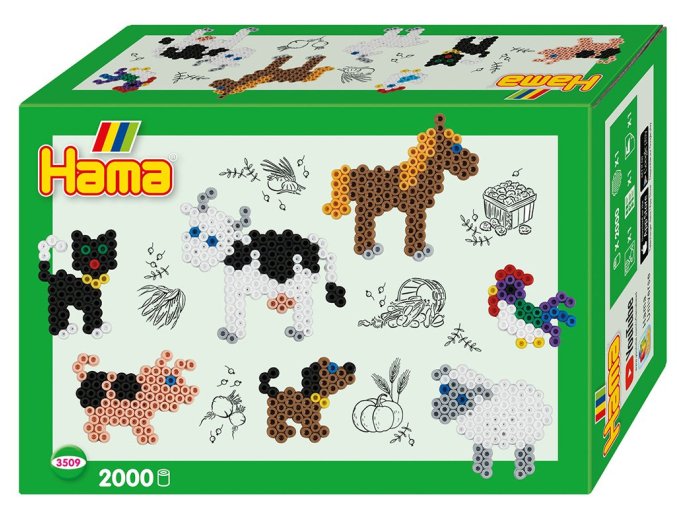 Hama 3509 - zažehlovací korálky MIDI - Malý svět - Farma