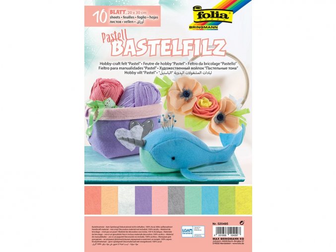 Folia 520495 - Dekorační filc - pastelové barvy