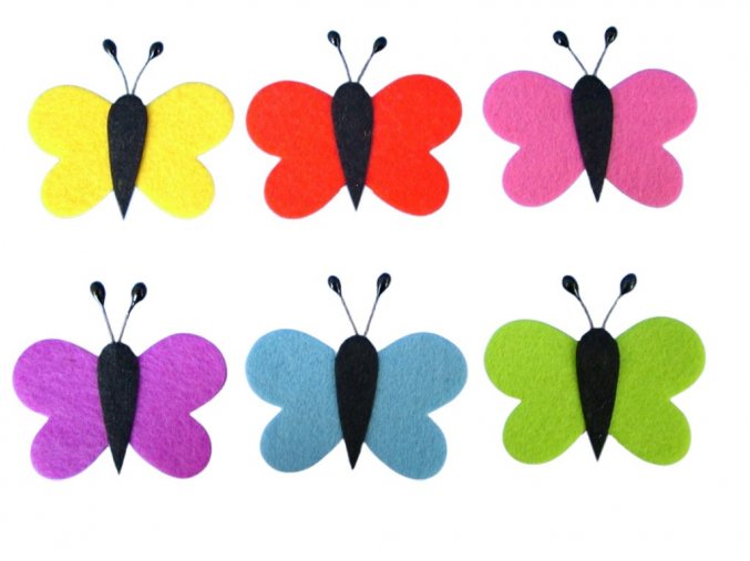 BD TOVA 40000106 - Motýl z filcu, 6 ks