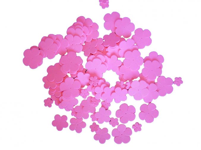 BD TOVA 99010 - výseky z pěnovky růžové kytky, 100 ks