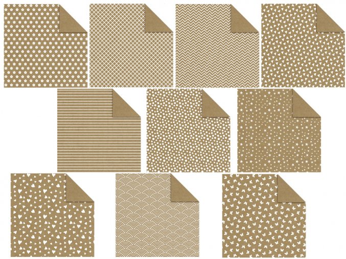 URSUS 3805/55 Origami papíry Kraft, 15x15 cm, 100 listů
