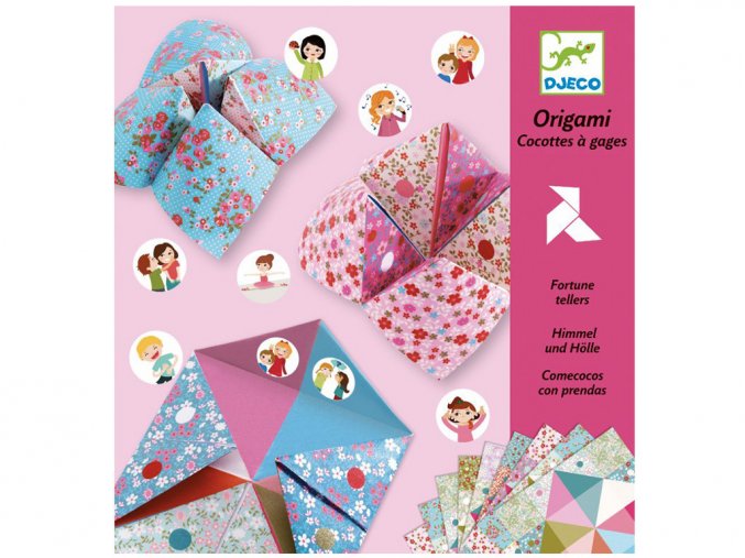 Djeco 08773 - Origami skládačka Nebe, peklo, ráj dívčí