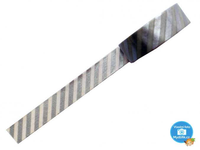 Creatoys wne8502 - Washi Tape - dekorační lepicí páska - stříbrné pruhy