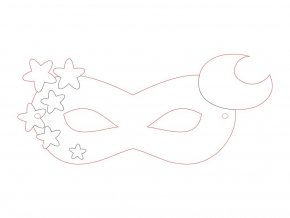 Radost v písku 13168 - šablona na pískování Maska na obličej, Měsíc a hvězdy