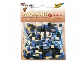 Folia 62102 - Mozaikové kamínky 5x5 mm - Mramor modrý, 700 ks