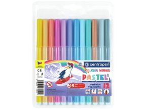 Centropen 7550 - Barevné fixy pastelové Colour world, 12 barev