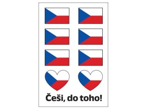 Anděl 16034 - Dočasné tetování - česká vlajka a Češi do toho