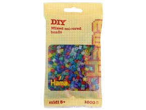 HAMA H207-54 zažehlovací korálky MIDI, průhledný třpytivý mix