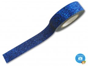 Folia 28509 - dekorační lepící glitrová washi páska modrá