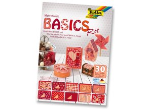 Folia 46249 - Blok s motivem BASICS Červená - 30 listů, různá gramáž, 24x34 cm