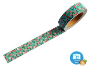 Folia 26028 -  Washi Tape - dekorační lepicí páska - 10 m x 15 mm - květiny