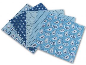 Origami papír Basics 80 g/m2 - 15 x 15 cm, 50 archů - modrý