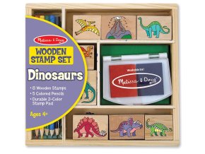 Melissa and Doug 11633 - Dřevěná razítka v krabičce Dinosauři