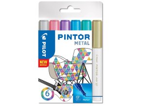 Popisovače Pintor Metal - Sada 6 ks, hrot EF