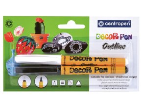 Centropen 2628 - Speciální obrysové značkovače Decor pen