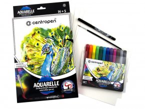 Centropen 9383 - Sada Aquarelle - akvarelové fixy + příslušenství