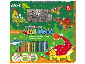 Amos 6423 - Sada Barvy na sklo + sklíčka Dinosauři