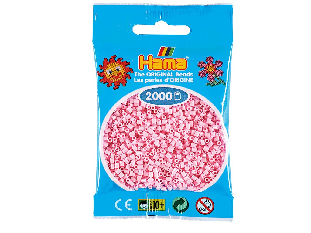 HAMA MINI zažehlovací korálky - PASTELOVĚ RŮŽOVÉ - 2 000 ks