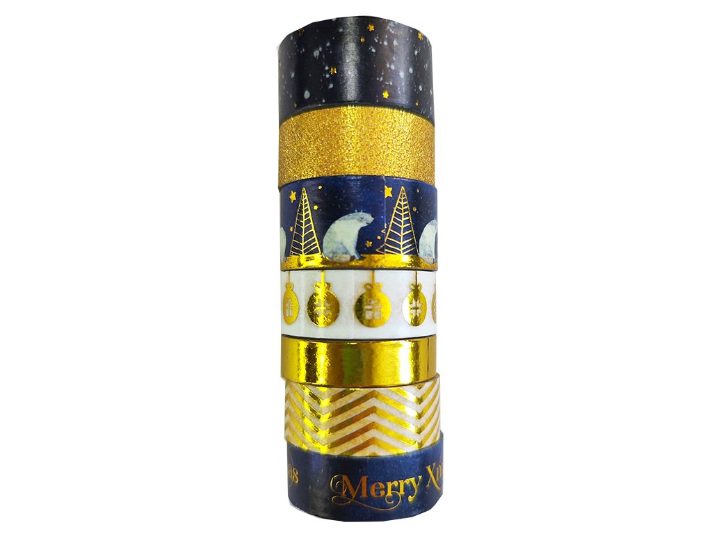 Creatoys Washi Tape - dekorační lepicí pásky VÁNOČNÍ - 8 ks