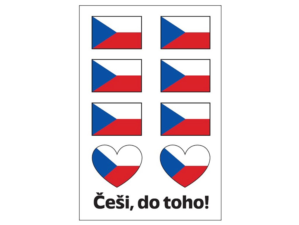Anděl Dočasné tetování - česká vlajka, 8 ks