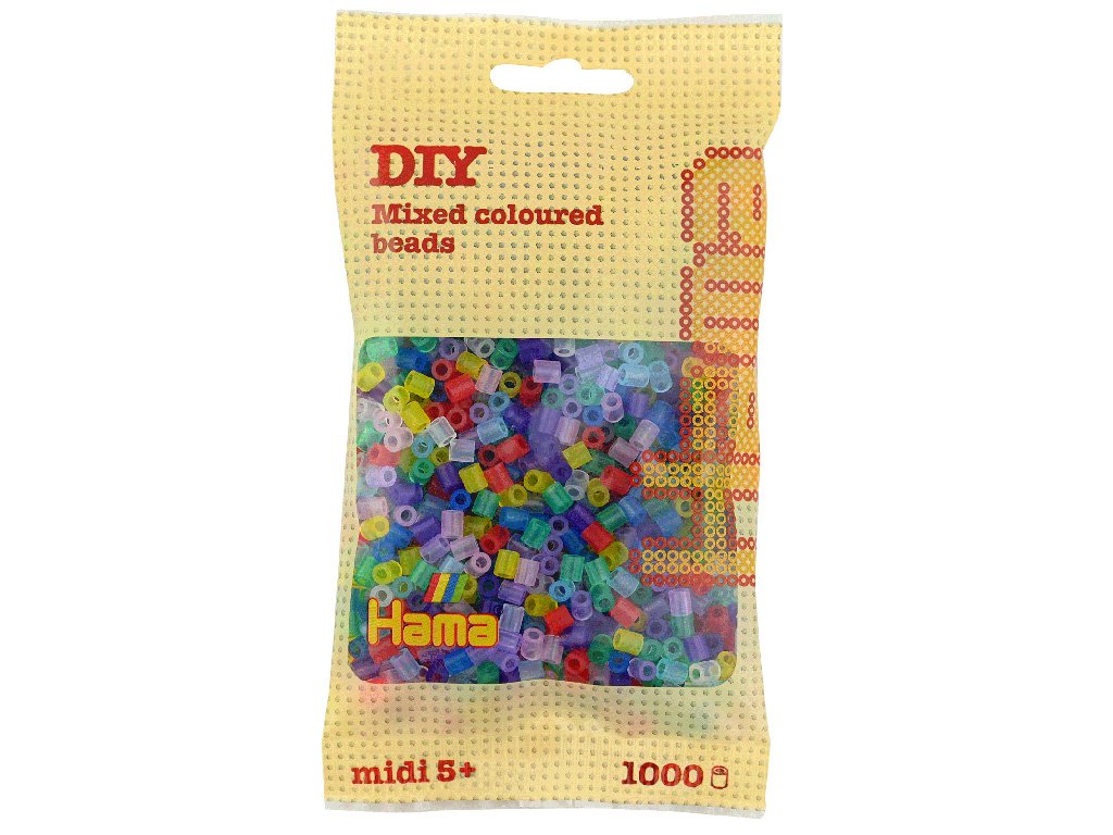 HAMA H207-53 MIDI zažehlovací korálky průhledný mix - 1000 ks