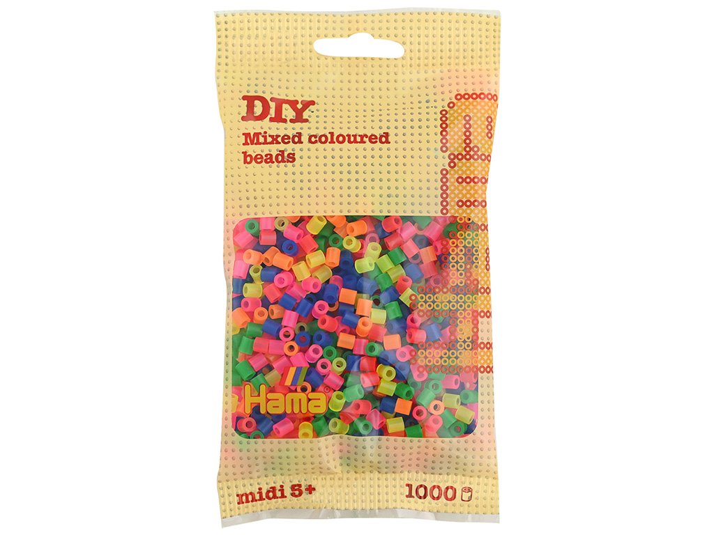 HAMA H207-51 MIDI zažehlovací korálky neonový mix - 1000 ks