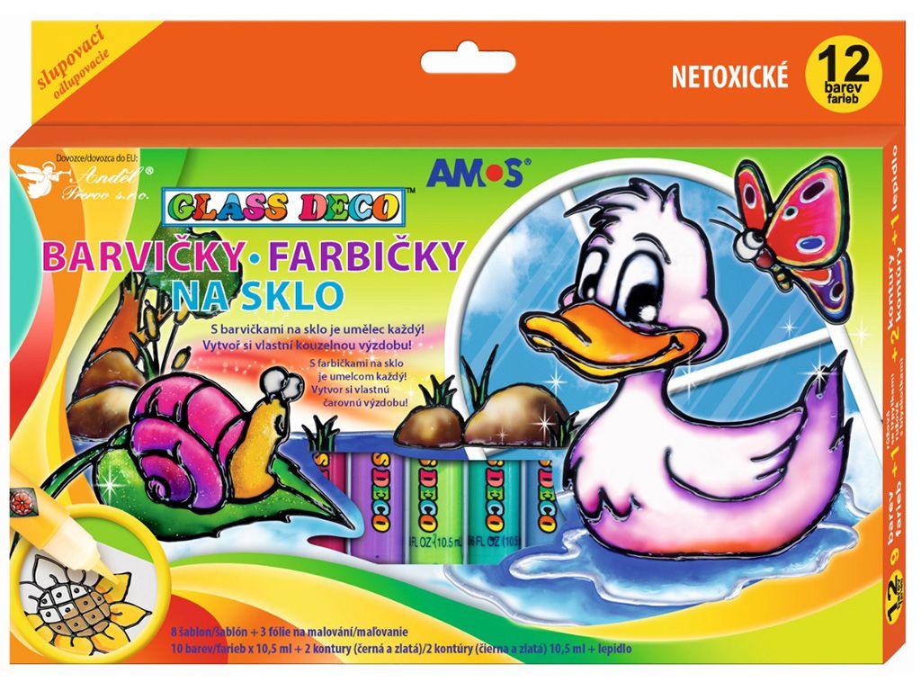 Barvy na sklo Koh-i-noor 9739 - sada 12 kusů á 10,5 ml