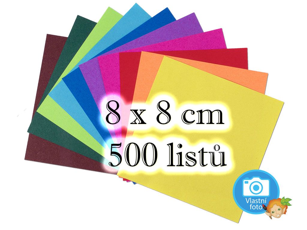 Folia 8958 - Origami papír 70 g/m2 - 8 x 8 cm, 500 archů v 10-ti barvách
