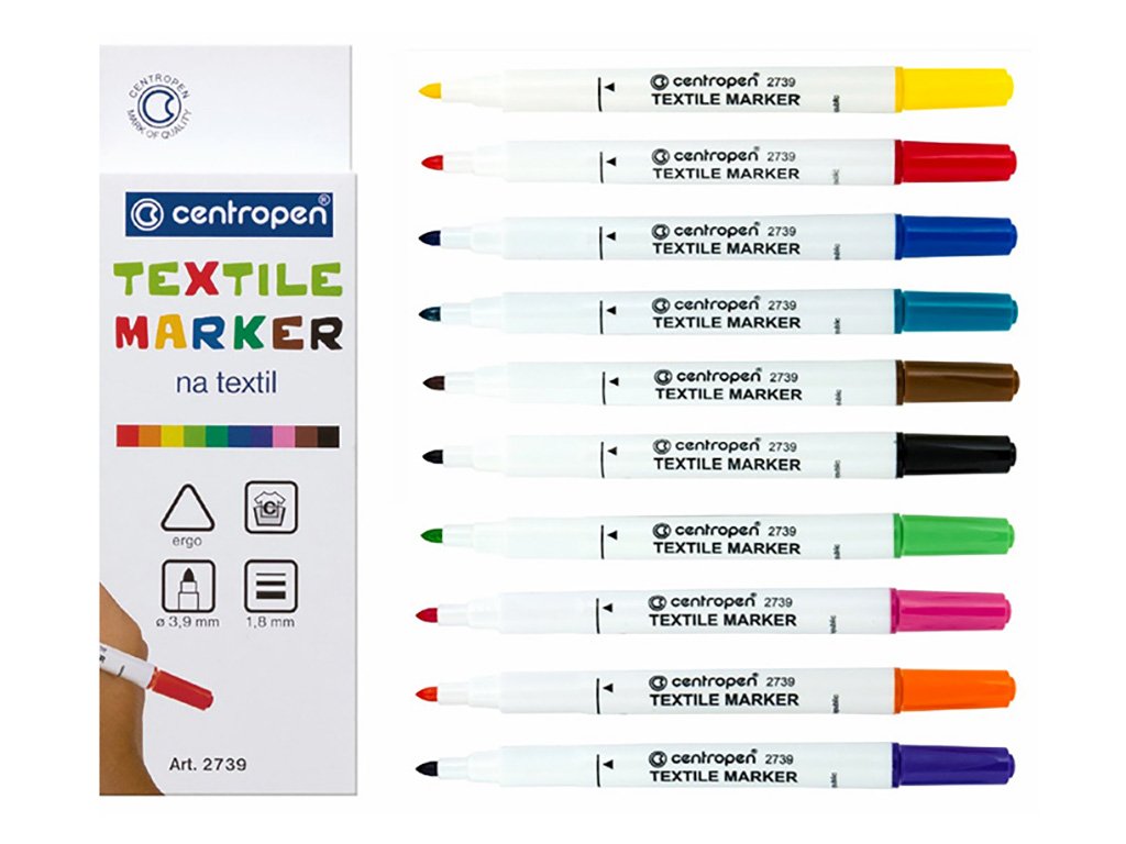 Centropen Fixy na textil - 10 barev