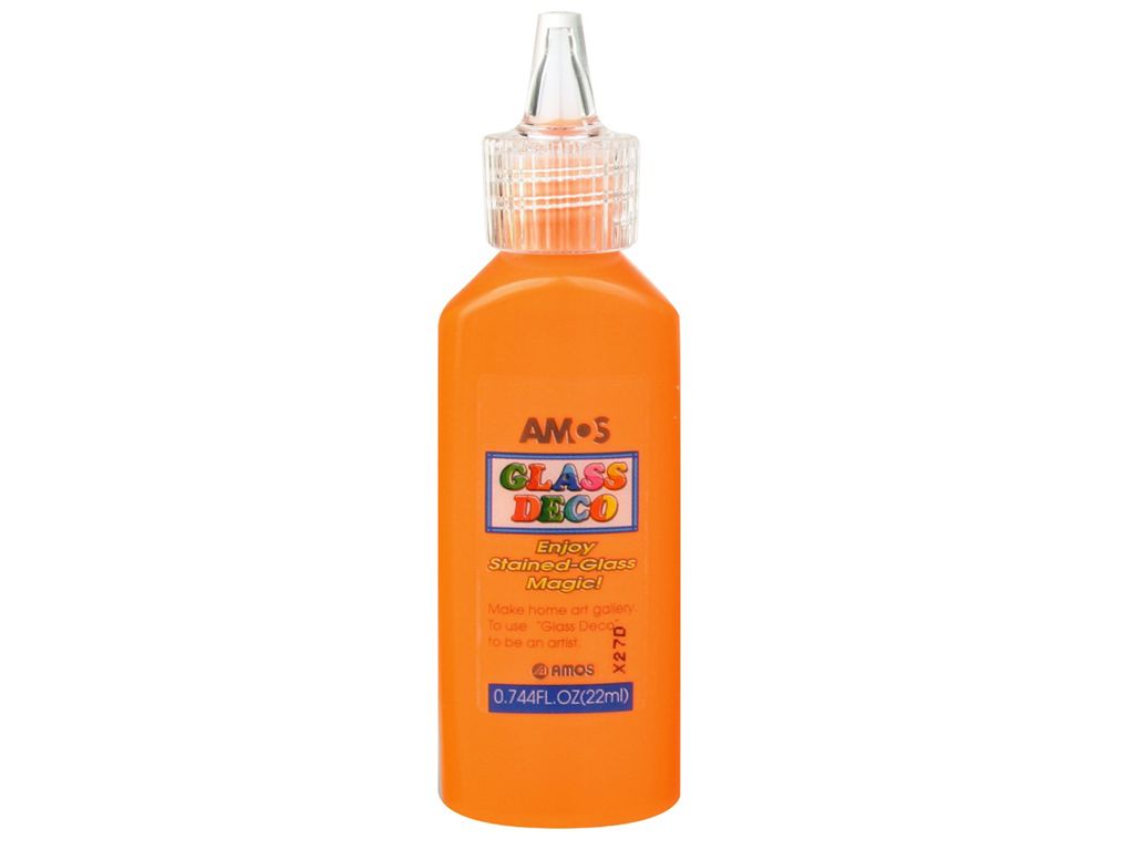 AMOS Barvy na sklo - různé barvy, 22 ml Barva: oranžová