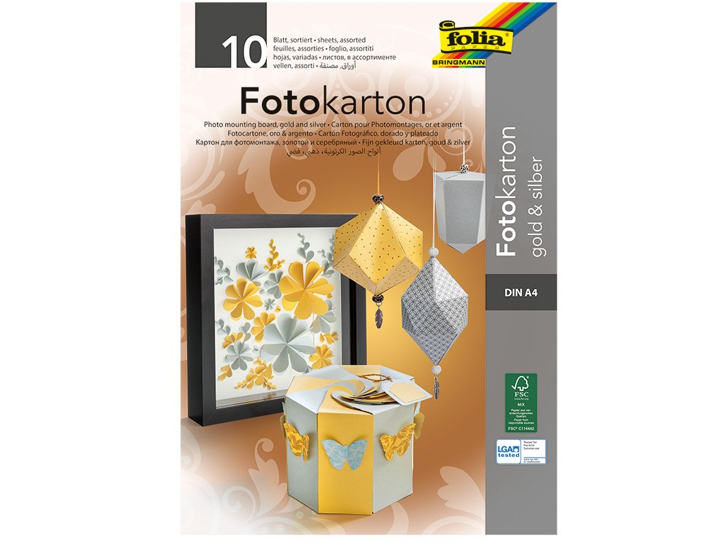 Folia - Max Bringmann Blok STŘÍBRNÝCH A ZLATÝCH papírů - 300 g/m2, 10 listů, A4