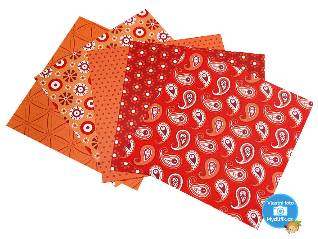 Folia 462/1515 - Origami papír Basics 80 g/m2 - 15 x 15 cm, 50 archů - červený