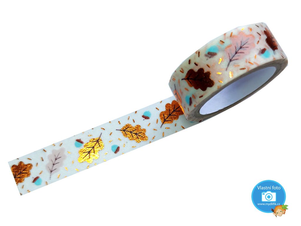 Folia - Max Bringmann Washi Tape - dekorační lepicí páska - 5 m x 15 mm - PODZIM