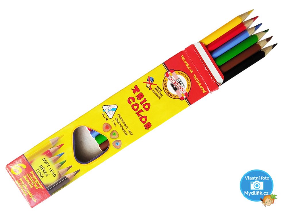 Koh-i-noor Pastelky tenké trojhranné TRIOCOLOR - 6 barev