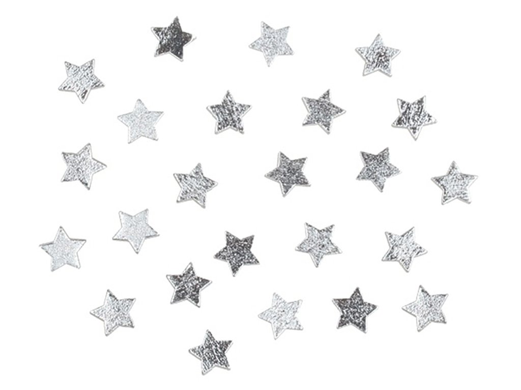 Anděl Dřevěné hvězdičky stříbrné, 24 ks - 2,5 cm