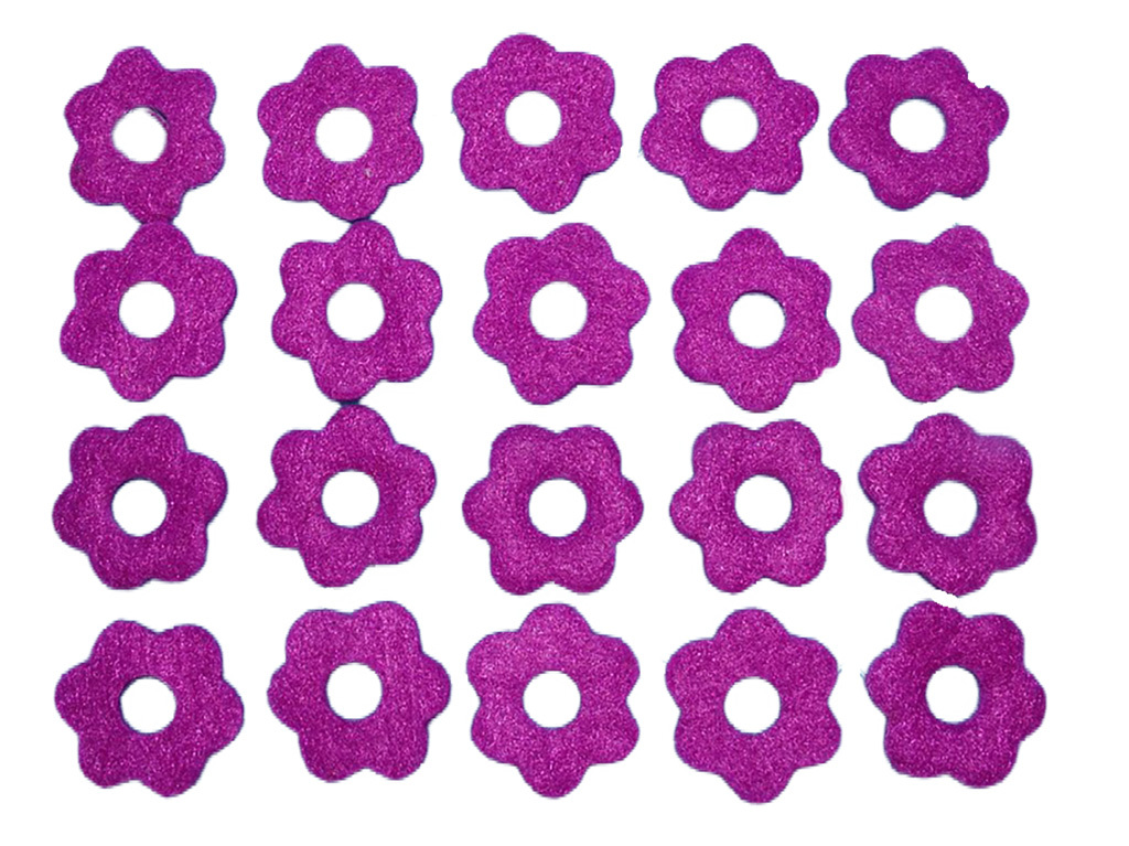 BD-Tova Dekorativní výseky z filcu - KYTKA fialová - 2,5 cm, 20 ks