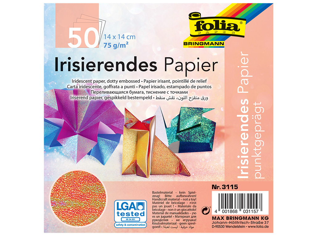 Folia - Max Bringmann Texturovaný papír s duhovými odlesky PUNTÍKY - 50 listů