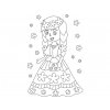 Radost v písku 0786 - šablona na pískování Princezna s kytičkami