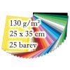 Folia 6725 - Barevné papíry - 130 g/m2, 25 barev, 25 x 35 cm