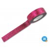 Folia 28509 -dekorační lepící glitrová washi páska růžová