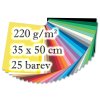 Folia - Barevný karton - 220 g/m2, 25 barev, 35 x 50 cm