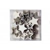 Anděl Přerov 4940 - Dřevěné hvězdičky šedé a bílé, 24 ks