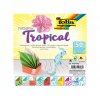 Folia 470/1515 - Papíry na origami, motiv Tropical, 15x15 cm, 50 listů